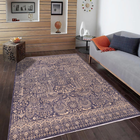 handmade Transitional Kafkaz Gray Beige Hand Knotted RECTANGLE 100% WOOL area rug 8' x 11'