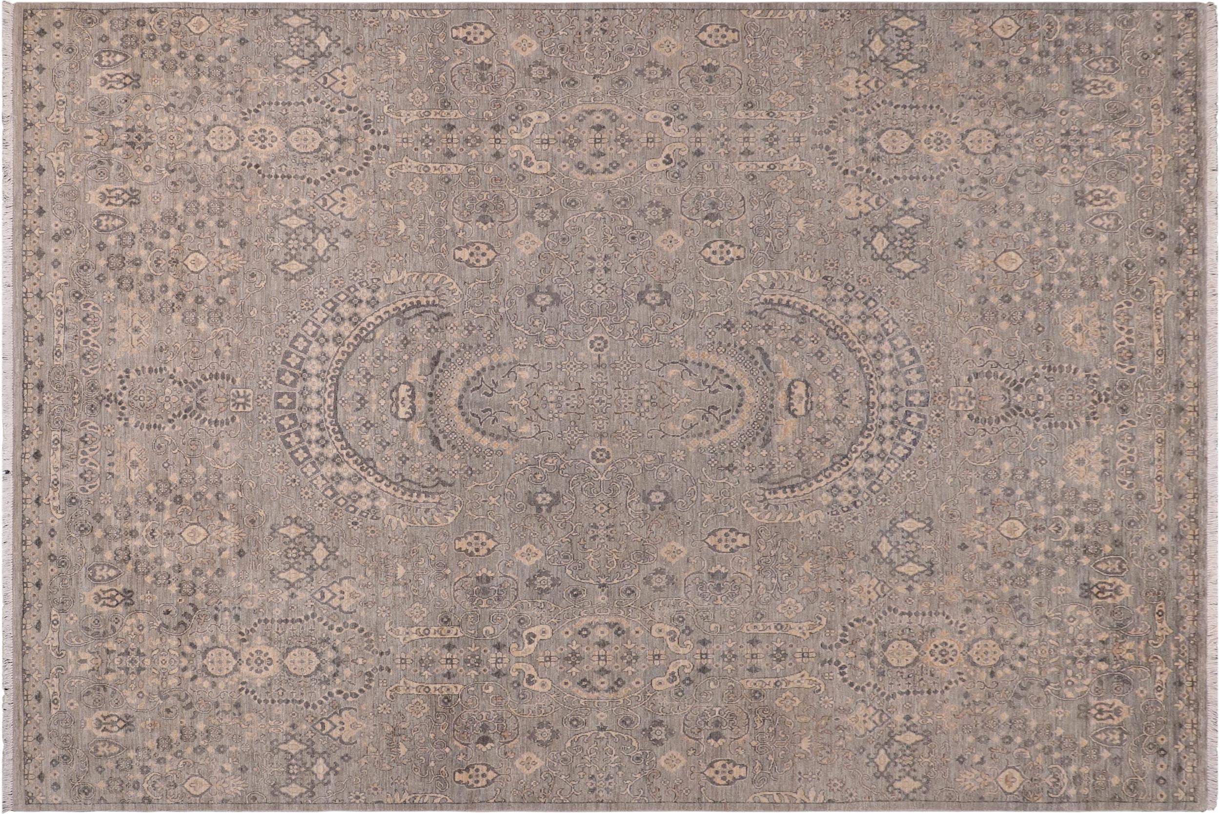 handmade Modern Kafkaz Blue Gray Hand Knotted RECTANGLE 100% WOOL area rug 8' x 10'