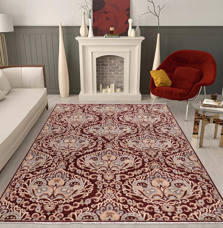 handmade Transitional Kafkaz Red Blue Hand Knotted RECTANGLE 100% WOOL area rug 8 x 10