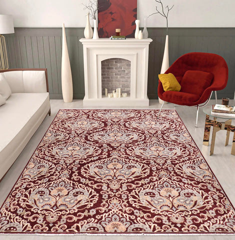 handmade Modern Kafkaz Red Blue Hand Knotted RECTANGLE 100% WOOL area rug 8' x 10'