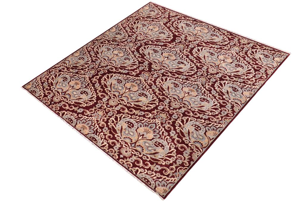 handmade Transitional Kafkaz Red Blue Hand Knotted RECTANGLE 100% WOOL area rug 8 x 10