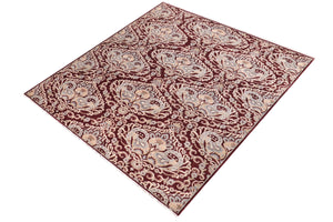 handmade Modern Kafkaz Red Blue Hand Knotted RECTANGLE 100% WOOL area rug 8' x 10'