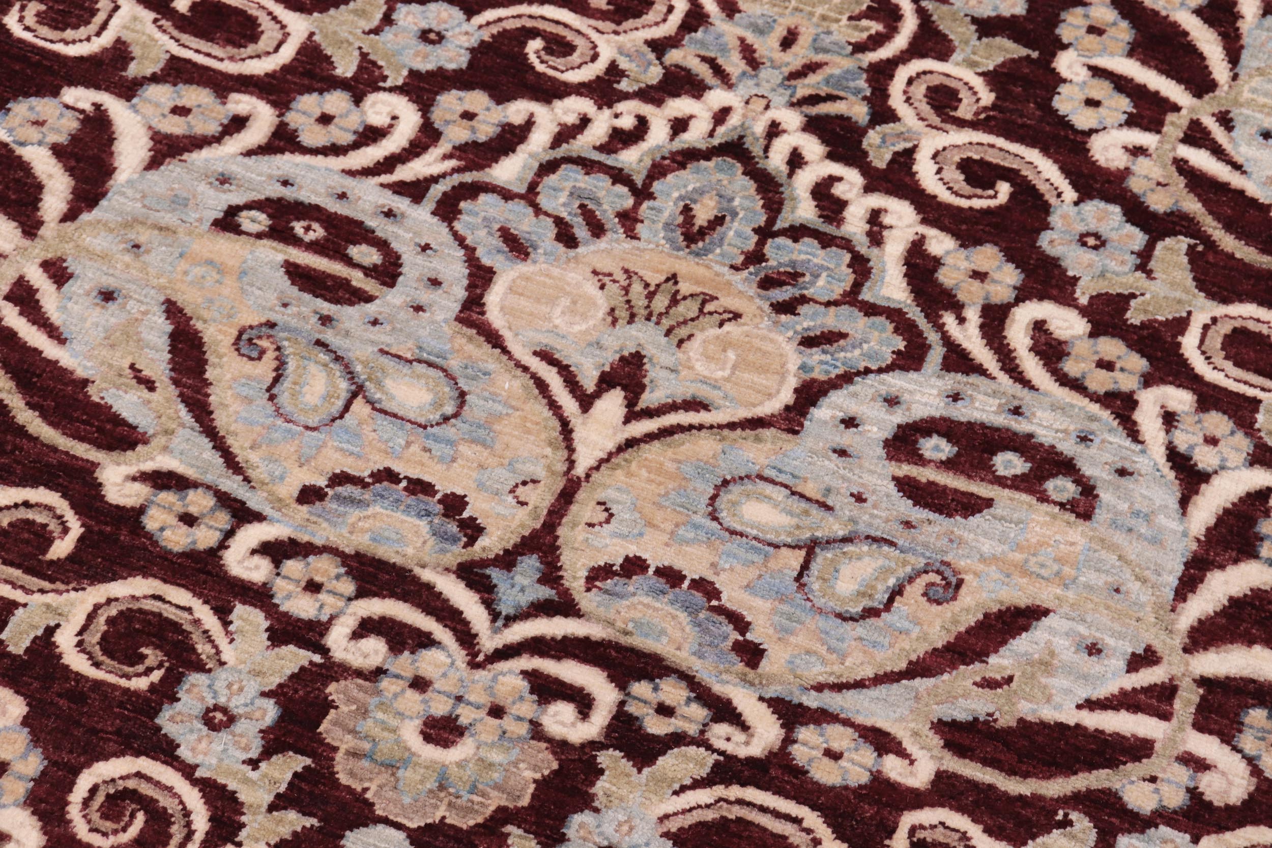 handmade Modern Kafkaz Red Blue Hand Knotted RECTANGLE 100% WOOL area rug 8' x 10'