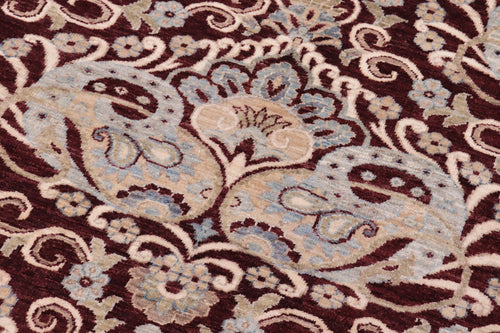 handmade Modern Kafkaz Red Blue Hand Knotted RECTANGLE 100% WOOL area rug 8' x 10'