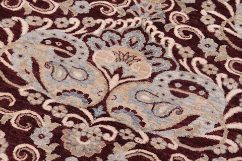 handmade Modern Kafkaz Red Blue Hand Knotted RECTANGLE 100% WOOL area rug 8' x 10'