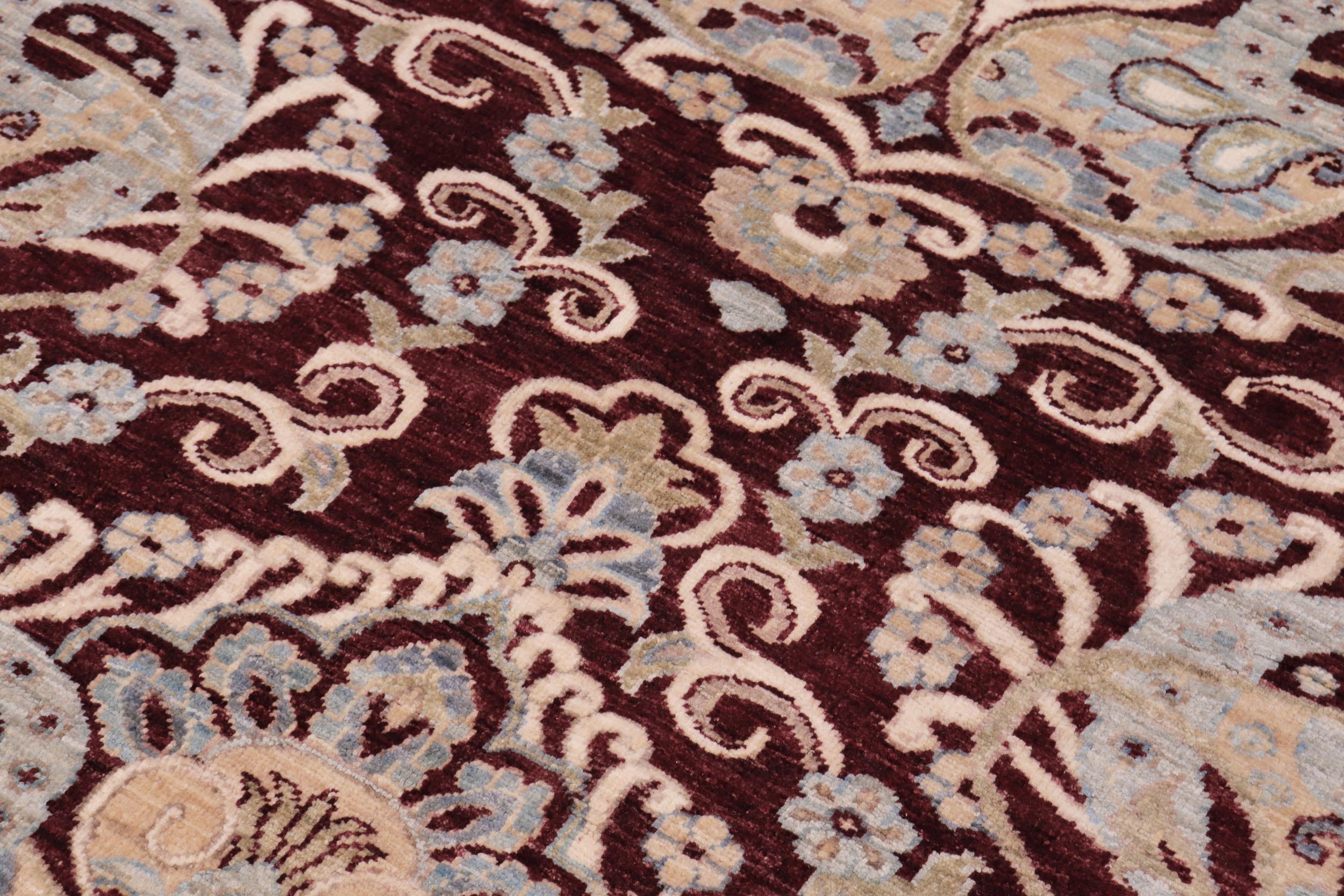 handmade Modern Kafkaz Red Blue Hand Knotted RECTANGLE 100% WOOL area rug 8' x 10'