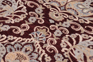 handmade Modern Kafkaz Red Blue Hand Knotted RECTANGLE 100% WOOL area rug 8' x 10'