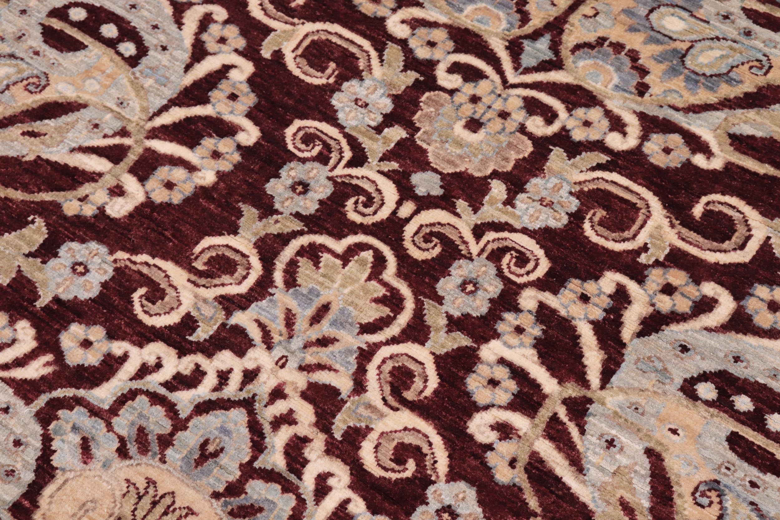 handmade Modern Kafkaz Red Blue Hand Knotted RECTANGLE 100% WOOL area rug 8' x 10'