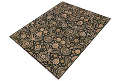 handmade Transitional Kafkaz Gray Blue Hand Knotted RECTANGLE 100% WOOL area rug 7 x 9