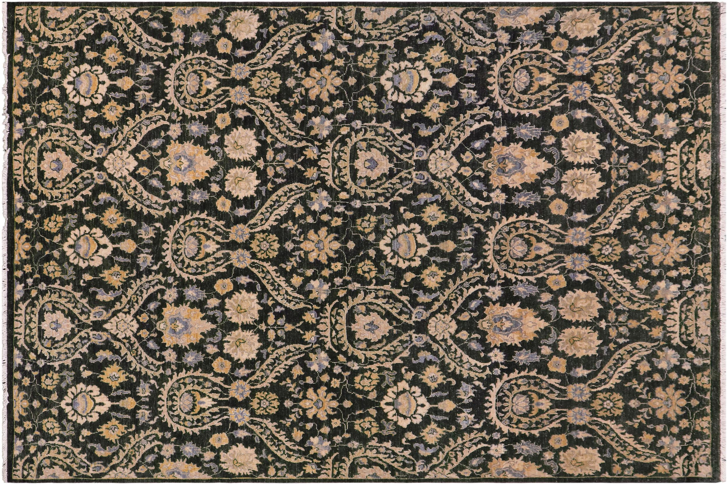 handmade Modern Kafkaz Gray Blue Hand Knotted RECTANGLE 100% WOOL area rug 7' x 9'