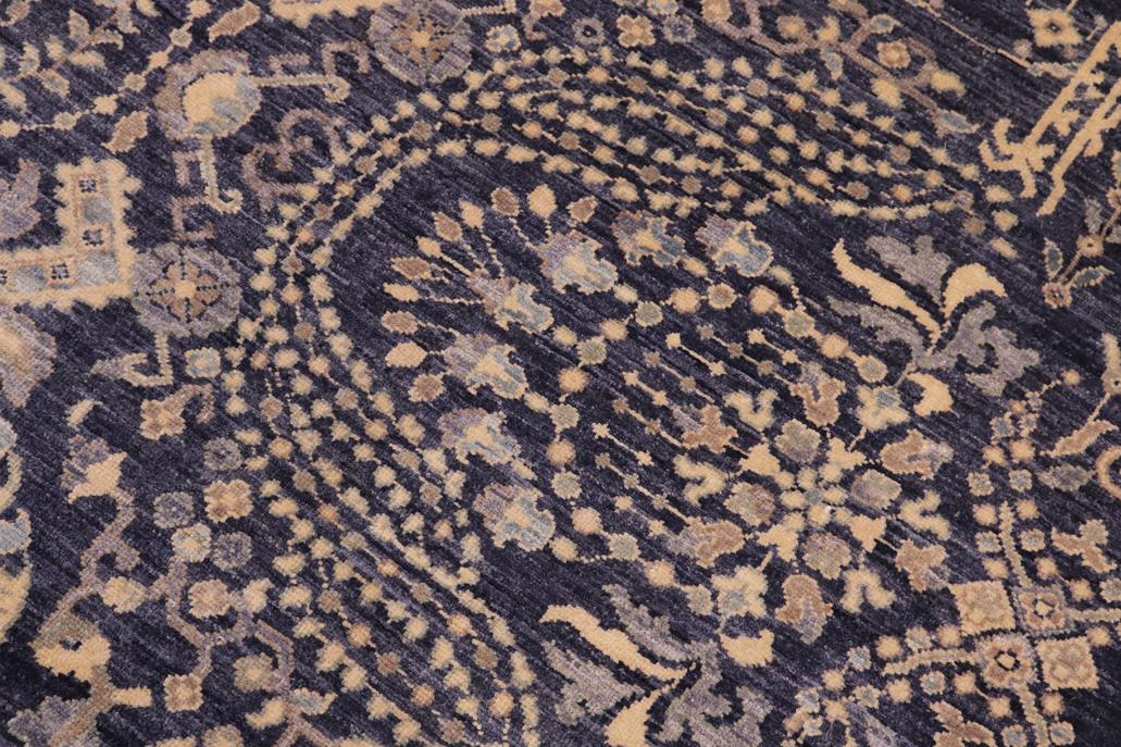 handmade Traditional Kafkaz Blue Gray Hand Knotted RECTANGLE 100% WOOL area rug 9 x 12