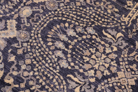 handmade Transitional Kafkaz Blue Gray Hand Knotted RECTANGLE 100% WOOL area rug 9' x 12'