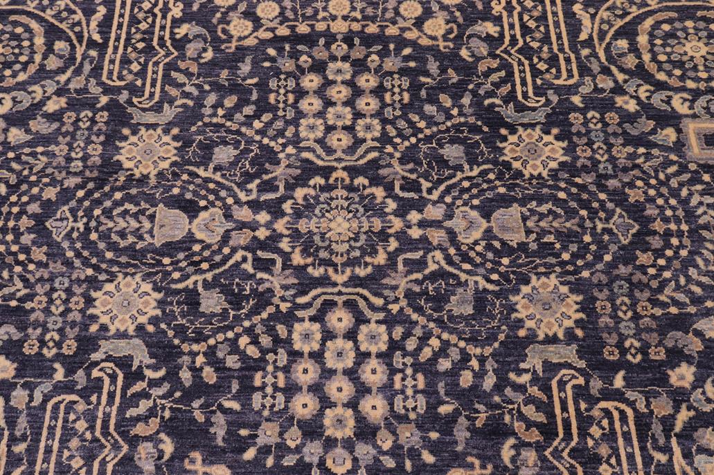 handmade Traditional Kafkaz Blue Gray Hand Knotted RECTANGLE 100% WOOL area rug 9 x 12