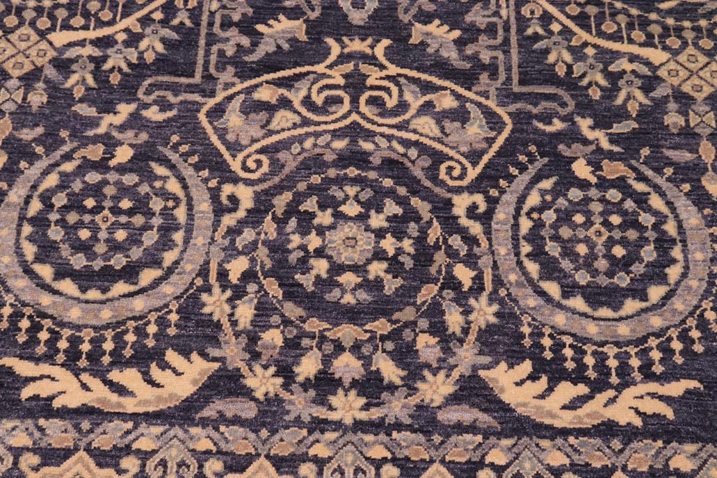 handmade Traditional Kafkaz Blue Gray Hand Knotted RECTANGLE 100% WOOL area rug 9 x 12