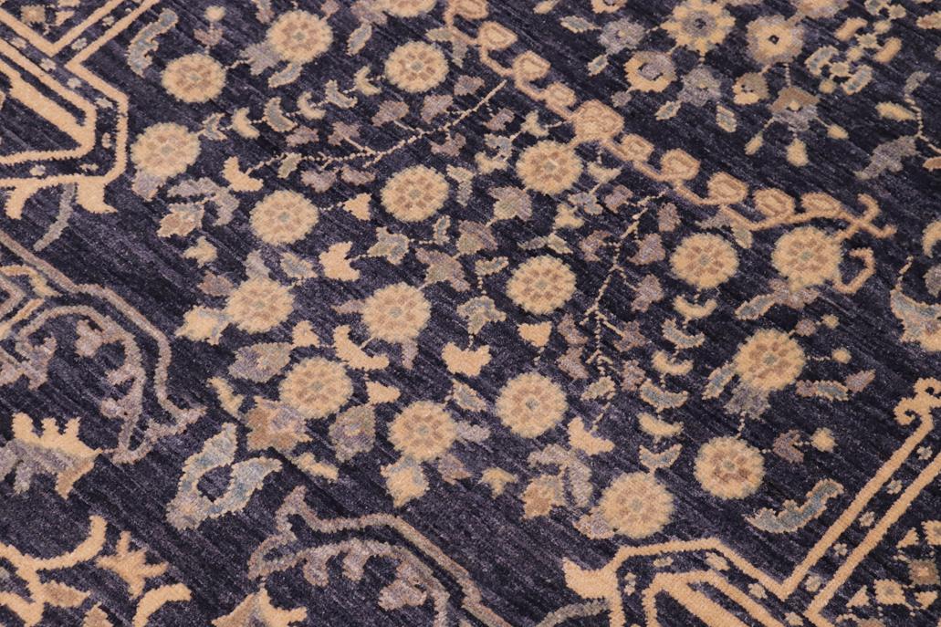 handmade Traditional Kafkaz Blue Gray Hand Knotted RECTANGLE 100% WOOL area rug 9 x 12