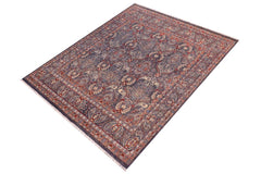 handmade Transitional Kafkaz Gray Blue Hand Knotted SQUARE 100% WOOL area rug 8 x 9