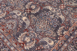 handmade Transitional Kafkaz Gray Blue Hand Knotted SQUARE 100% WOOL area rug 8' x 9'