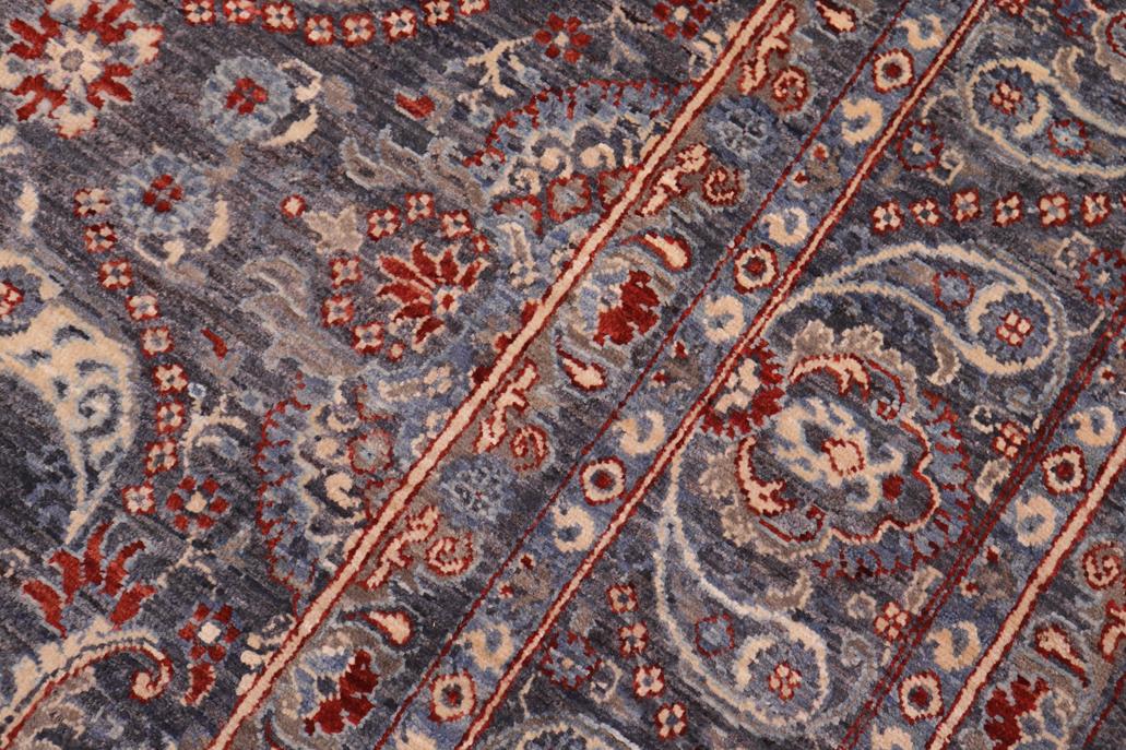 handmade Transitional Kafkaz Gray Blue Hand Knotted SQUARE 100% WOOL area rug 8 x 9