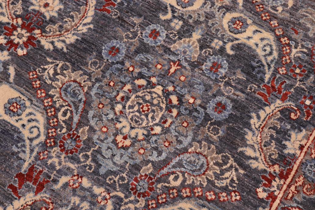 handmade Transitional Kafkaz Gray Blue Hand Knotted SQUARE 100% WOOL area rug 8 x 9