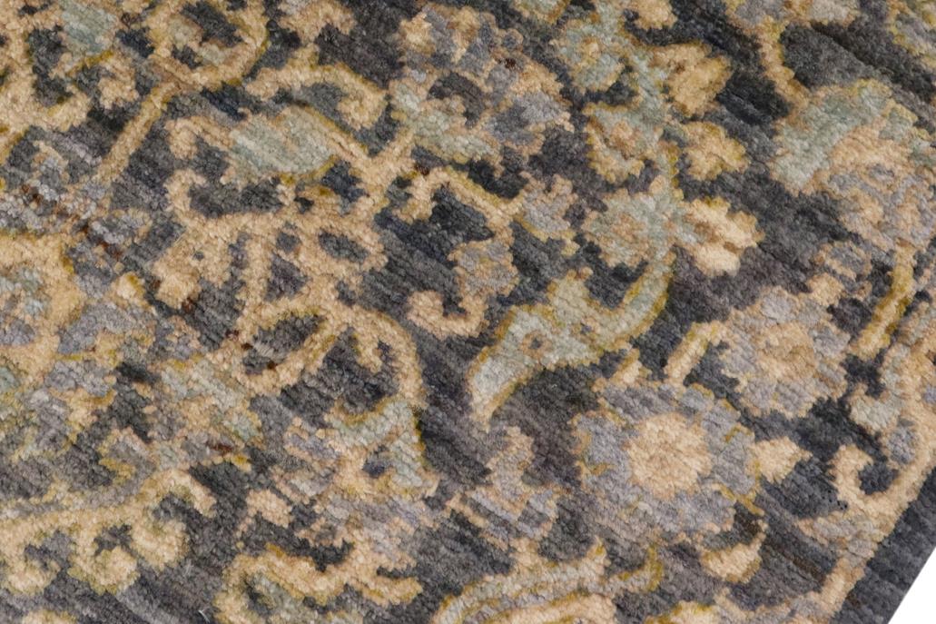 handmade Transitional Kafkaz Gray Blue Hand Knotted RECTANGLE 100% WOOL area rug 5 x 8