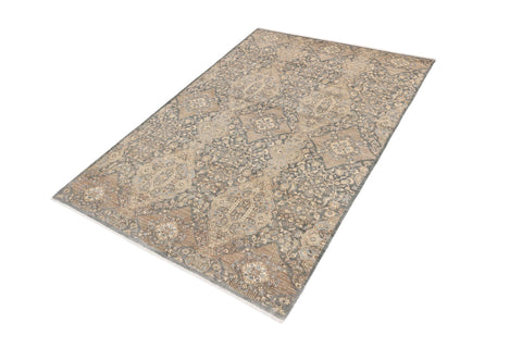 handmade Modern Kafkaz Gray Blue Hand Knotted RECTANGLE 100% WOOL area rug 6' x 9'