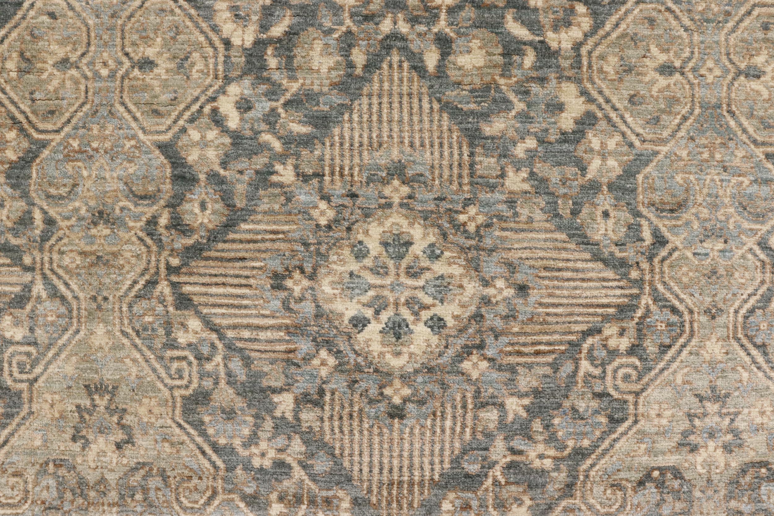 handmade Modern Kafkaz Gray Blue Hand Knotted RECTANGLE 100% WOOL area rug 6' x 9'