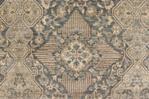 handmade Modern Kafkaz Gray Blue Hand Knotted RECTANGLE 100% WOOL area rug 6' x 9'