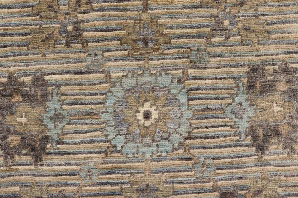 handmade Modern Kafkaz Gray Blue Hand Knotted RECTANGLE 100% WOOL area rug 5' x 7'