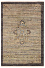 handmade Modern Kafkaz Gray Blue Hand Knotted RECTANGLE 100% WOOL area rug 5  x 7 