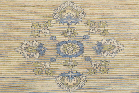 handmade Modern Kafkaz Beige Blue Hand Knotted RECTANGLE 100% WOOL area rug 5' x 6'
