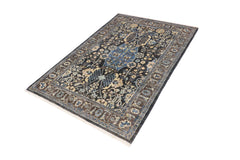 handmade Traditional Kafkaz Gray Blue Hand Knotted RECTANGLE 100% WOOL area rug 4x6