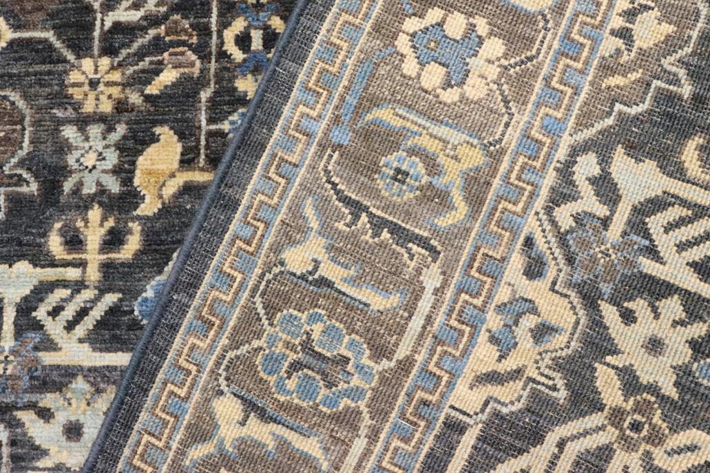 handmade Traditional Kafkaz Gray Blue Hand Knotted RECTANGLE 100% WOOL area rug 4 x 6