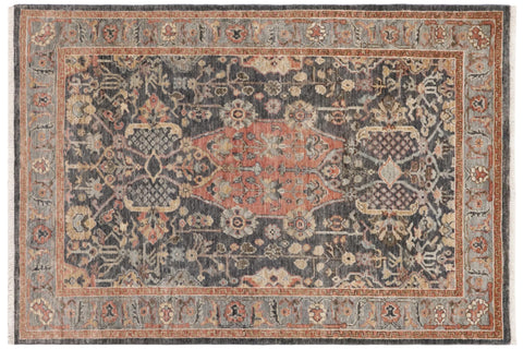Oriental Ziegler Ryan Gray/Rust Hand Knotted Wool Rug - 4'0'' x 5'9''