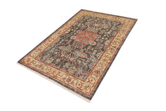 handmade Traditional Kafkaz Gray Tan Hand Knotted RECTANGLE 100% WOOL area rug 4 x 6