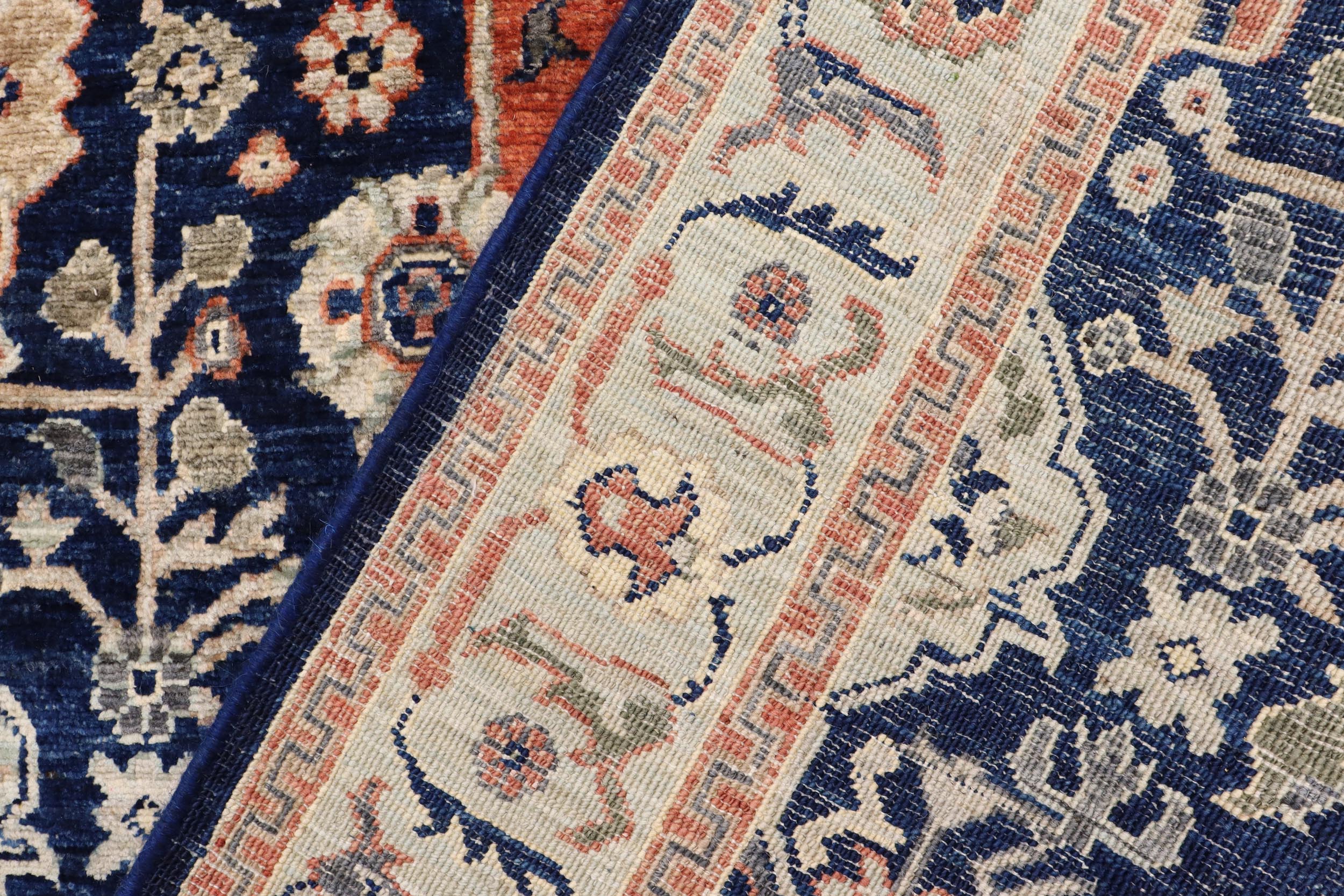 handmade Traditional Kafkaz Blue Rust Hand Knotted RECTANGLE 100% WOOL area rug 4x6