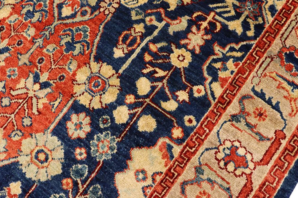 handmade Traditional Kafkaz Blue Brown Hand Knotted RECTANGLE 100% WOOL area rug 4 x 6