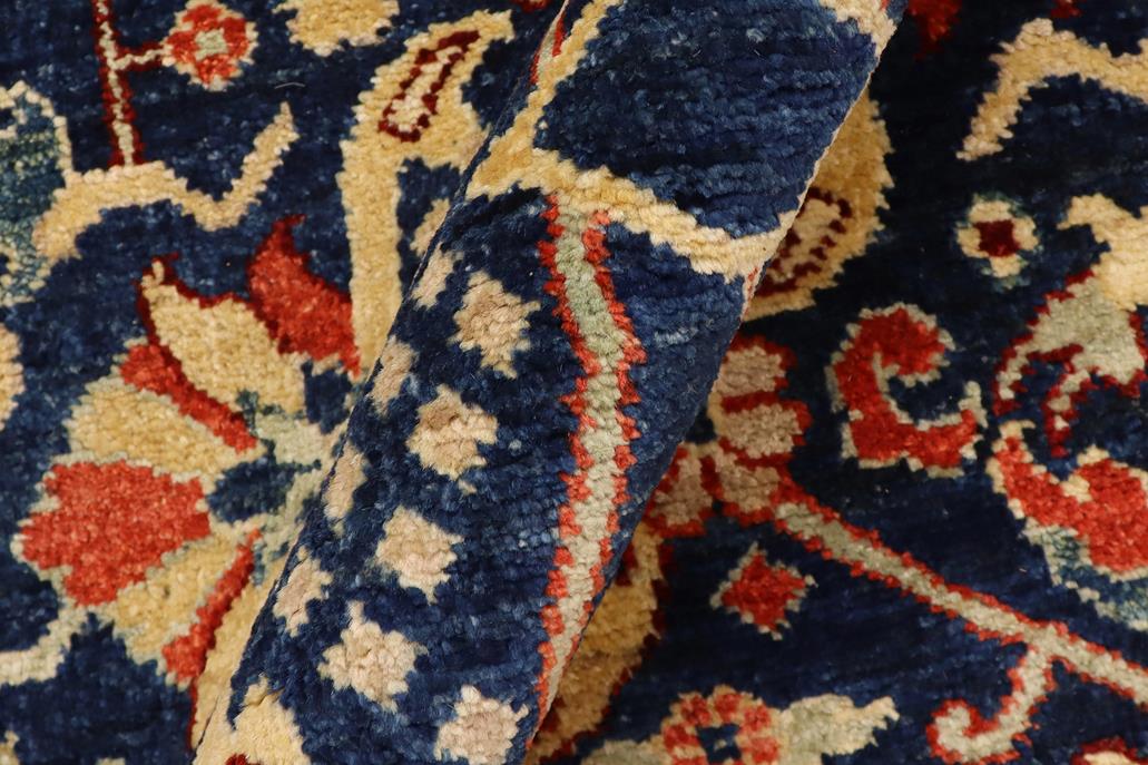 handmade Traditional Kafkaz Blue Brown Hand Knotted RECTANGLE 100% WOOL area rug 4 x 6