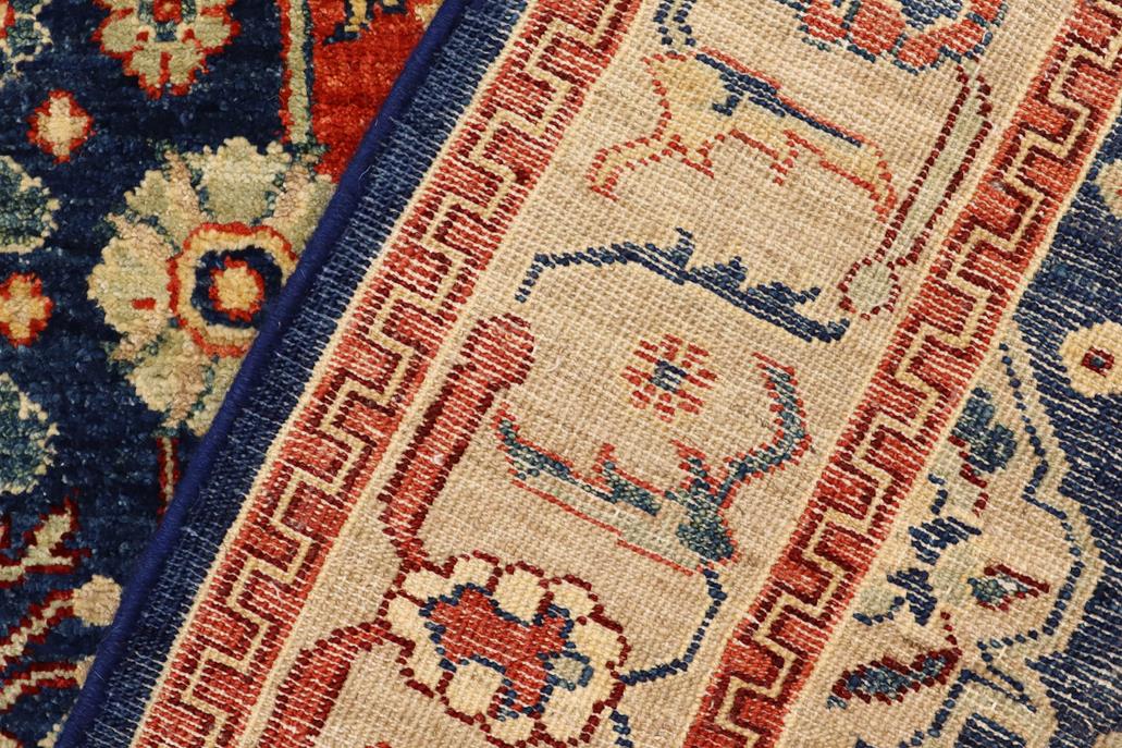 handmade Traditional Kafkaz Blue Brown Hand Knotted RECTANGLE 100% WOOL area rug 4 x 6