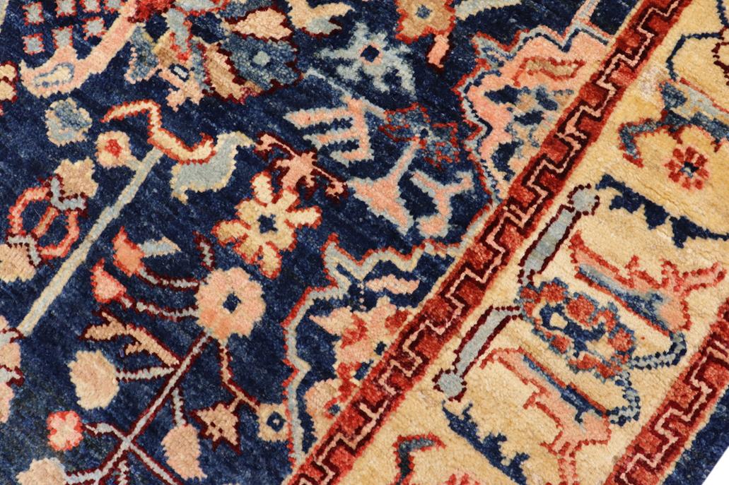 handmade Traditional Kafkaz Blue Tan Hand Knotted RECTANGLE 100% WOOL area rug 4 x 6