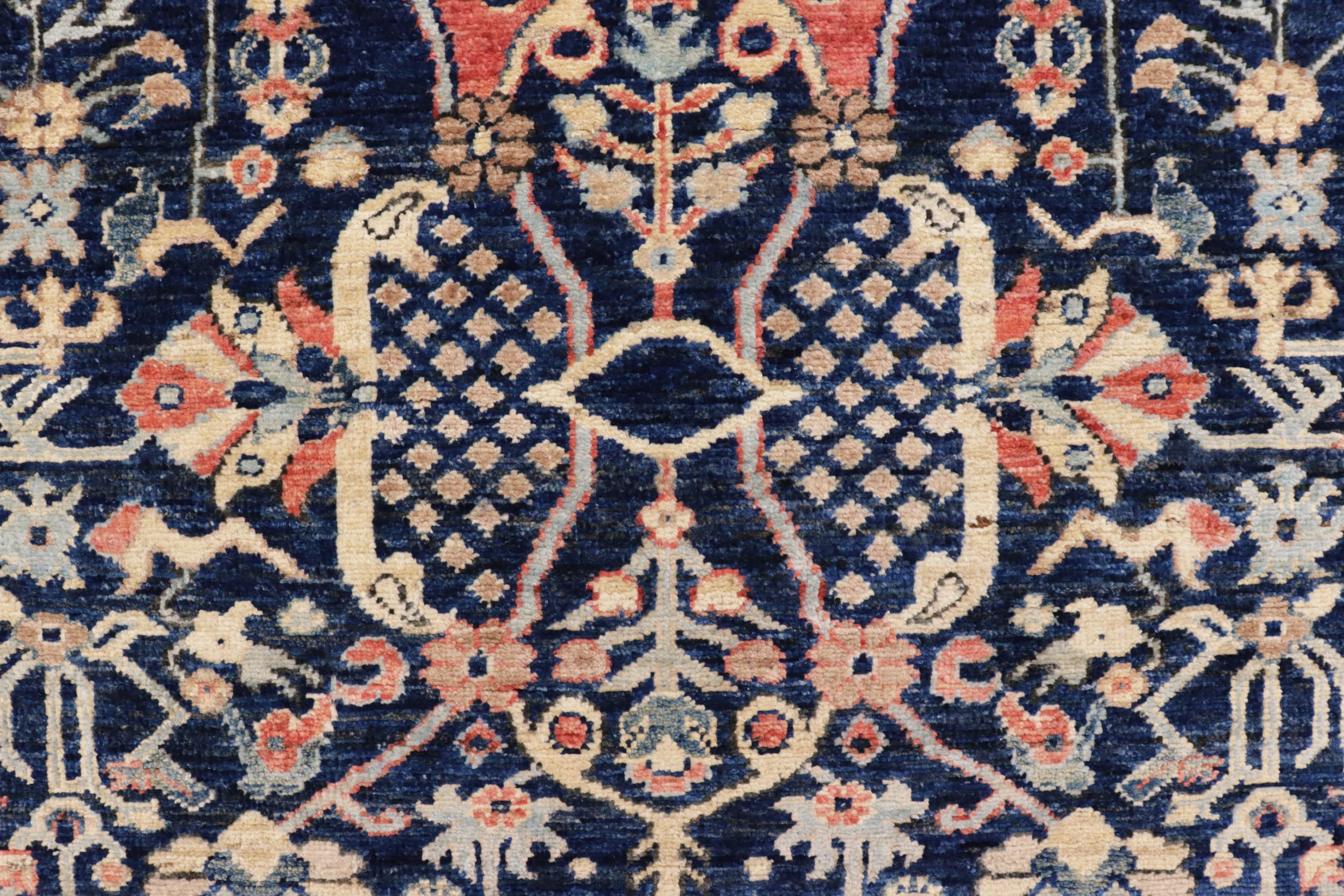 handmade Traditional Kafkaz Blue Brown Hand Knotted RECTANGLE 100% WOOL area rug 4x6