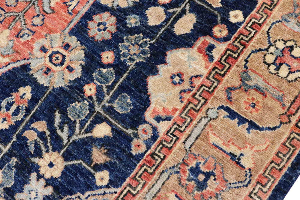 handmade Traditional Kafkaz Blue Brown Hand Knotted RECTANGLE 100% WOOL area rug 4x6