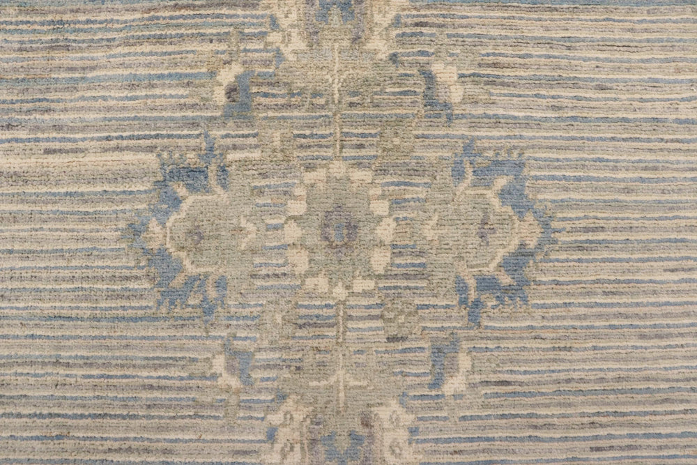 handmade Modern Kafkaz Blue Beige Hand Knotted RECTANGLE 100% WOOL area rug 3' x 5'