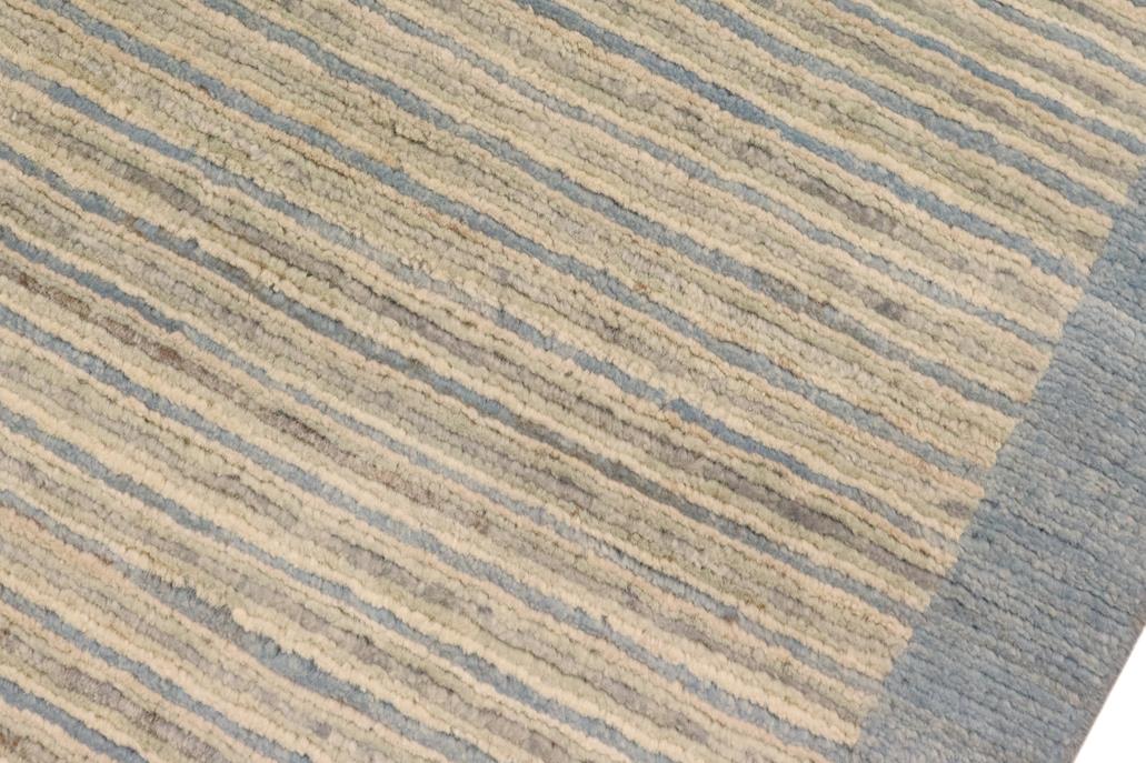 handmade Modern Kafkaz Blue Beige Hand Knotted RECTANGLE 100% WOOL area rug 3  x 5 