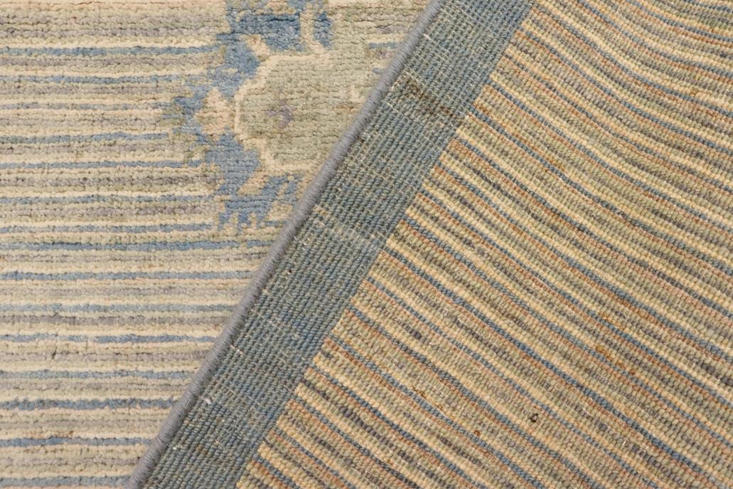 handmade Modern Kafkaz Blue Beige Hand Knotted RECTANGLE 100% WOOL area rug 3  x 5 