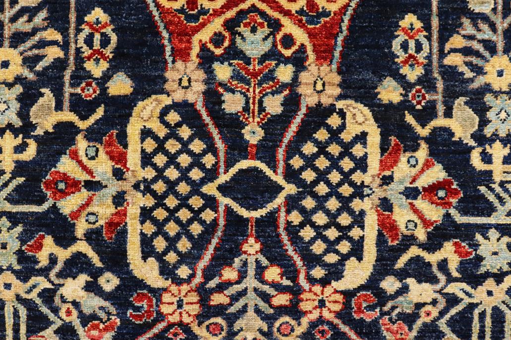 handmade Traditional Kafkaz Blue Tan Hand Knotted RECTANGLE 100% WOOL area rug 4 x 6