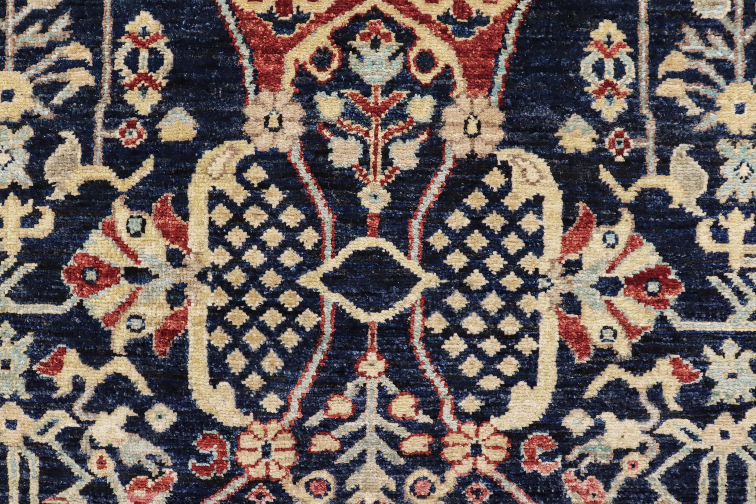 handmade Traditional Kafkaz Blue Tan Hand Knotted RECTANGLE 100% WOOL area rug 4x6