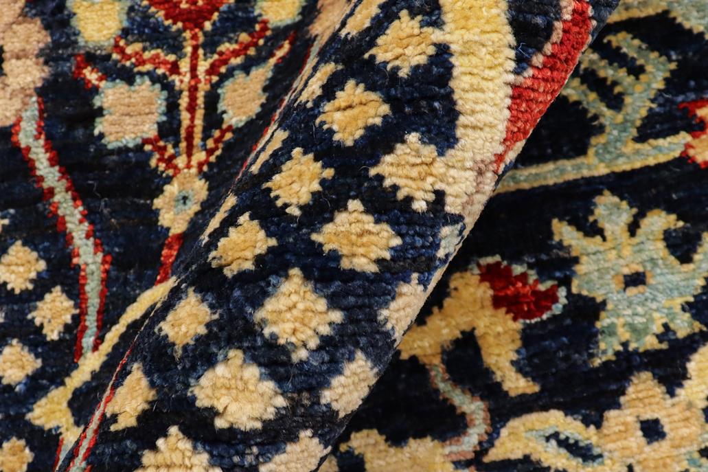 handmade Traditional Kafkaz Blue Tan Hand Knotted RECTANGLE 100% WOOL area rug 4 x 6