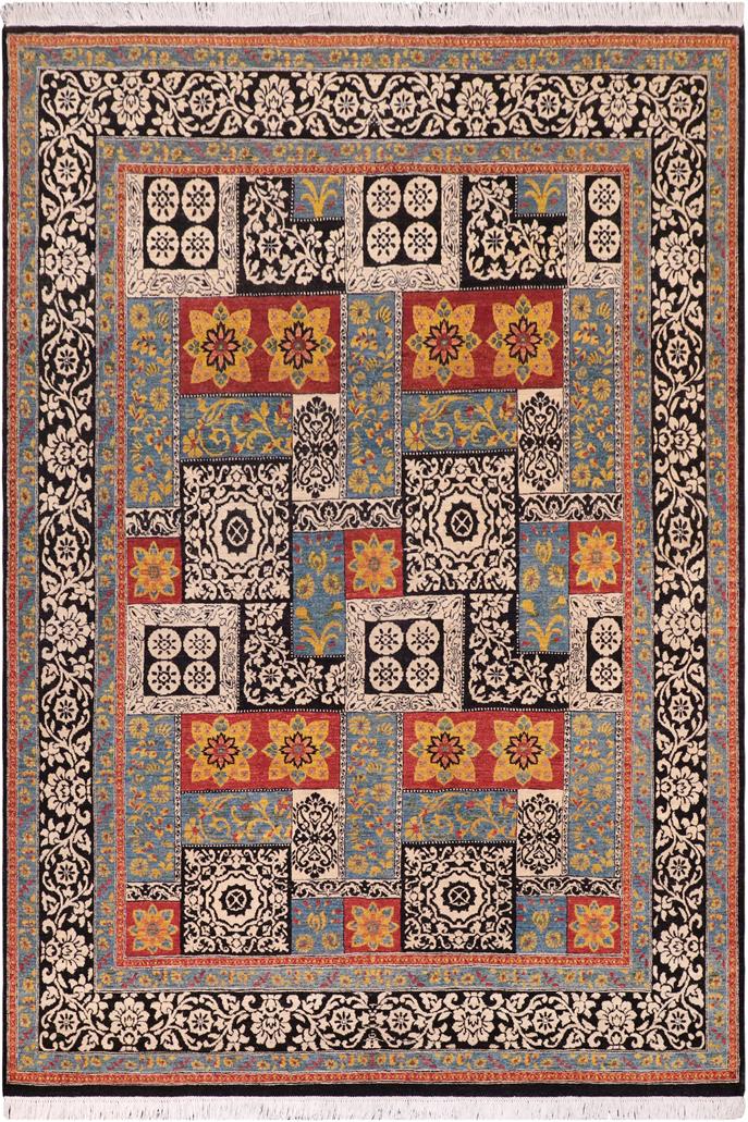 handmade Transitional Kafkaz Rust Black Hand Knotted RECTANGLE 100% WOOL area rug 8 x 10