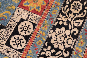 handmade Modern Kafkaz Rust Black Hand Knotted RECTANGLE 100% WOOL area rug 8' x 10'