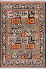 handmade Transitional Kafkaz Rust Black Hand Knotted RECTANGLE 100% WOOL area rug 8 x 10